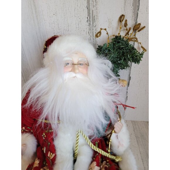 Amazon.com: Christmas Decorations Cute Sitting Santa Claus  Vintage sitting Santa‎ plush tree Xmas unique decor robe boots